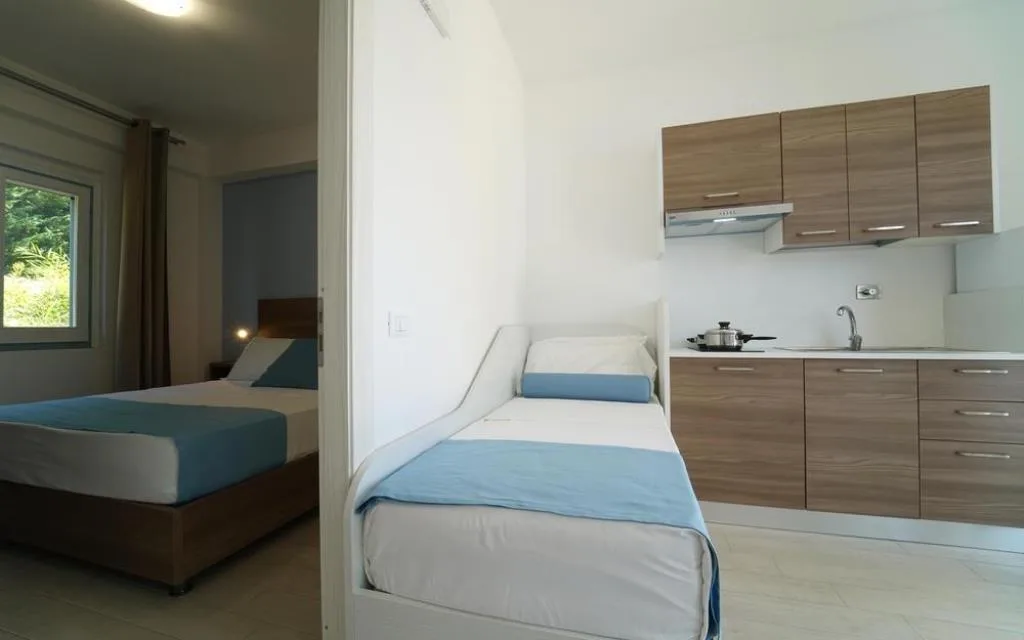 Appartamento con angolo cottura, letto matrimoniale e letto singolo